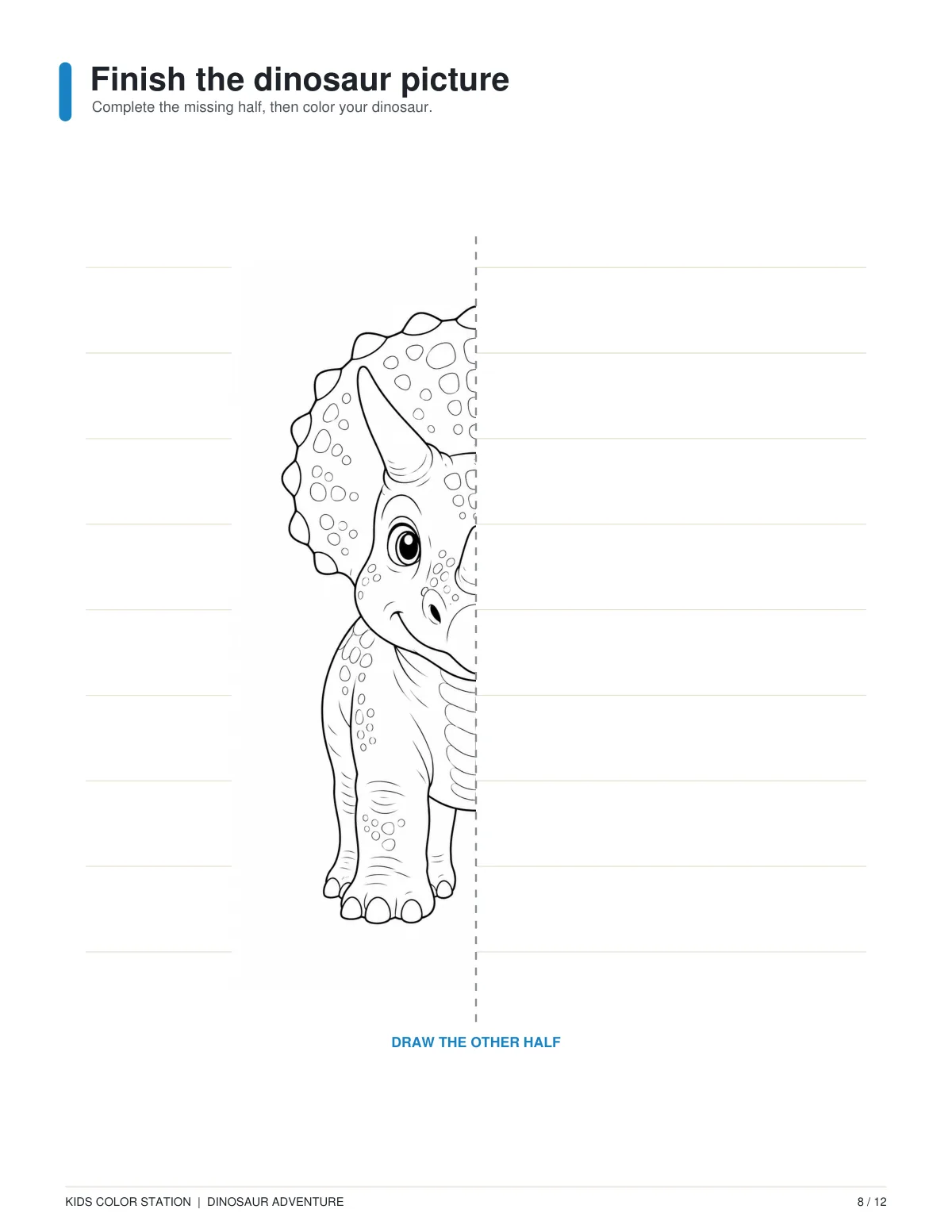 Finish the dinosaur picture — page 8 of 12