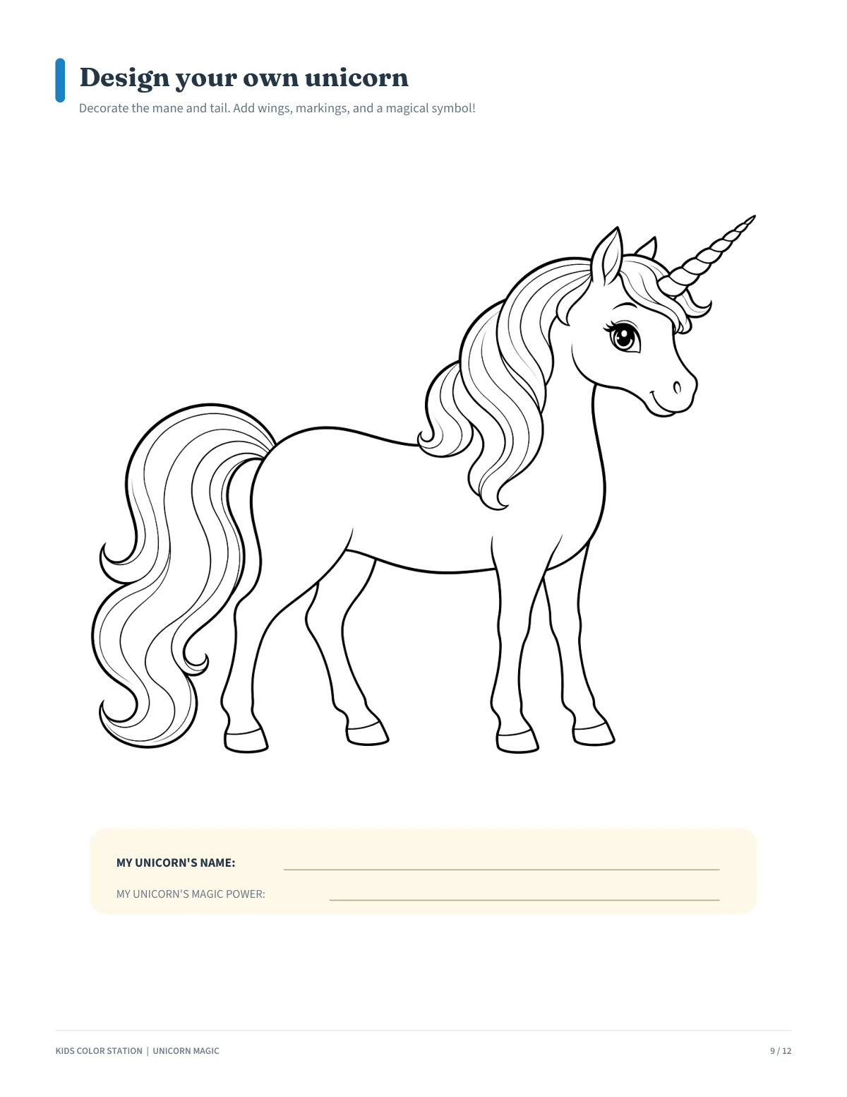 Design your own unicorn — page 9 of 12