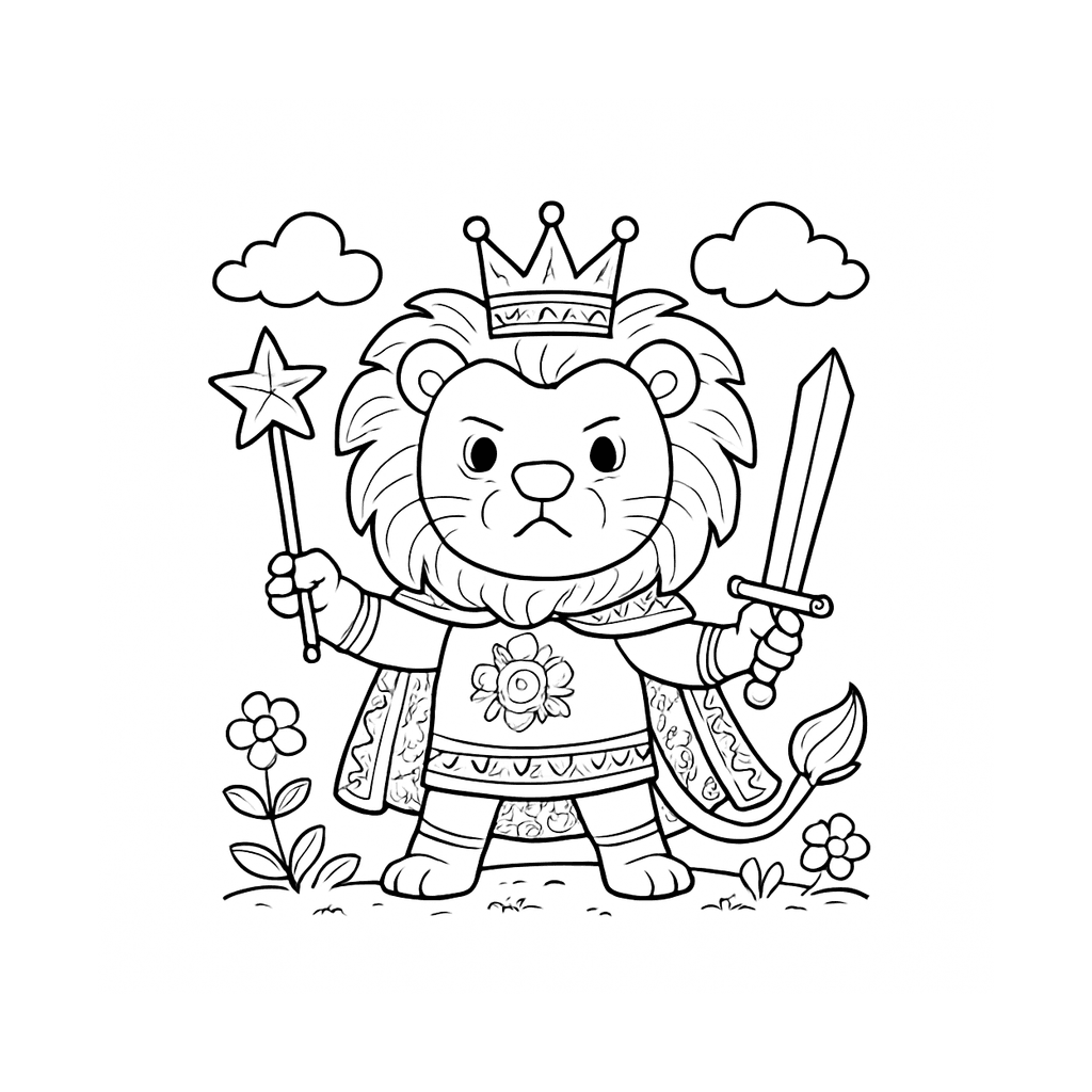Black and white coloring page of strong hero